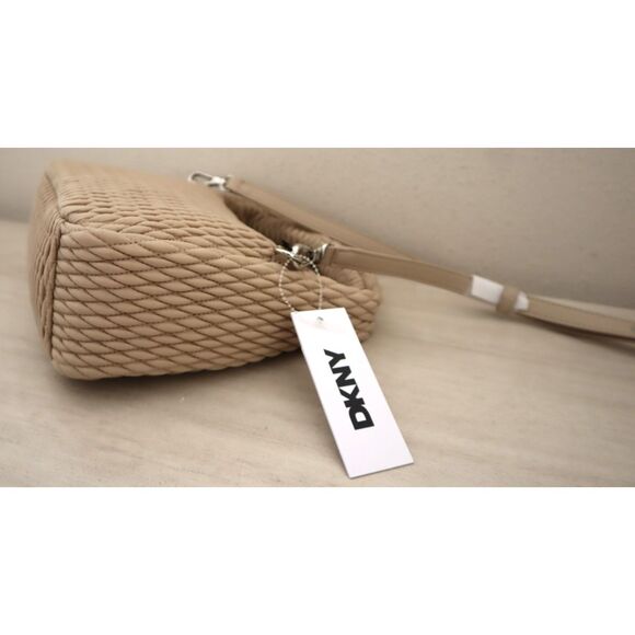 DKNY 02509 Women's O/S Beige Mack Nylon Hobo Crossbody/Shoulder Bag - Picture 9 of 16